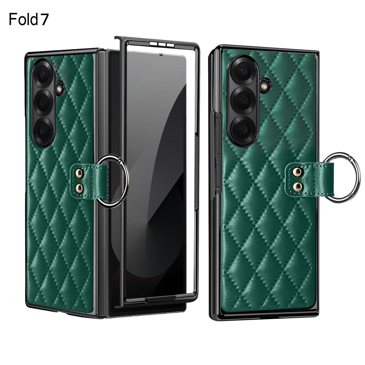 Samsung Fold electroplated ring phone case, Korean style, drop-proof protective case (Exclusive)