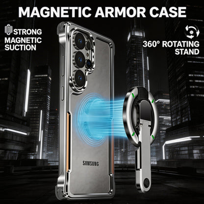 Apple Iphone & Samsung ultra rotating stand with film, metal frame, magnetic stand, protective case (Exclusive)