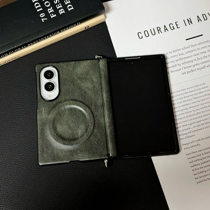 Samsung Fold series wide folding crazy horse phone case (Exclusive)