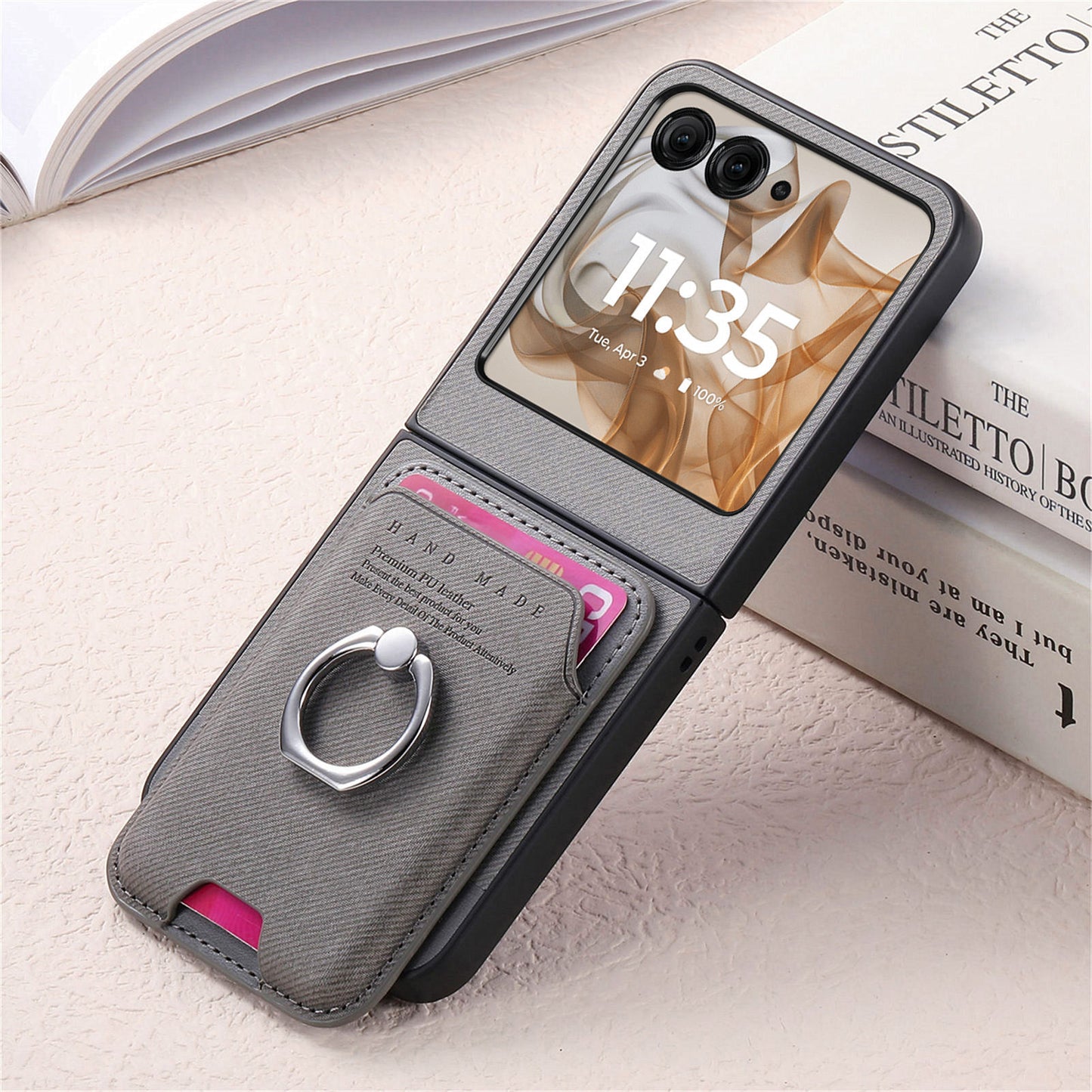 Samsung Z Flip Leather texture Pocket Case (Exclusive)