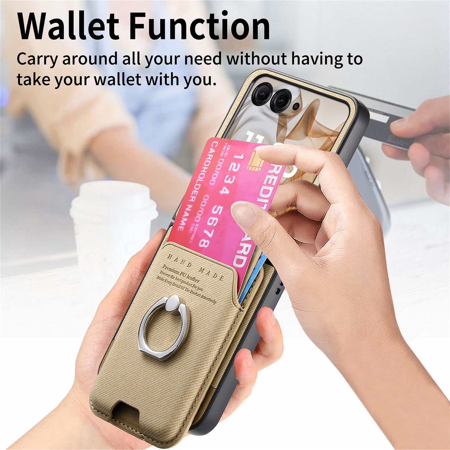Samsung Z Flip Leather texture Pocket Case (Exclusive)