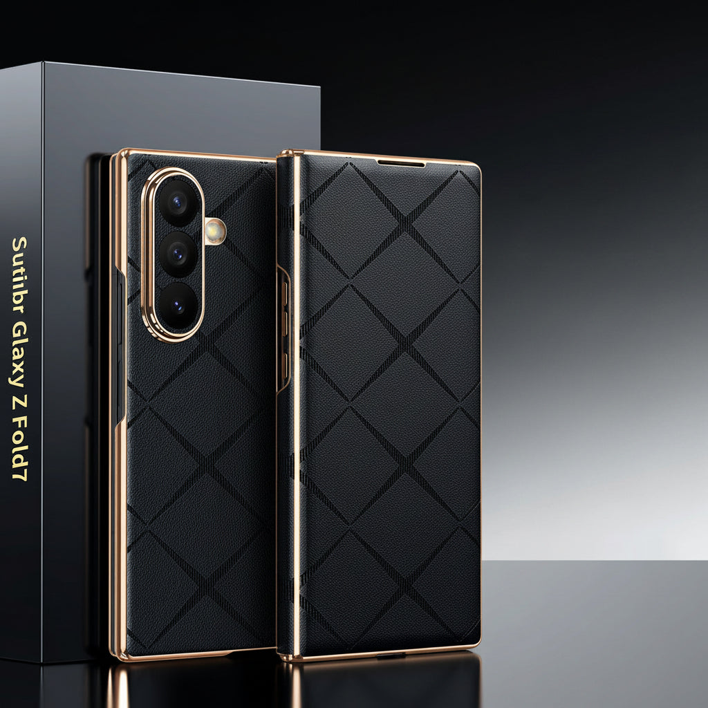 Samsung Fold Series Magnetic Flip Starburst Electroplated Gold Edge Fine Hole Protective Case (Exclusive)