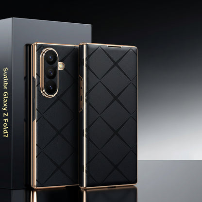 Samsung Fold Series Magnetic Flip Starburst Electroplated Gold Edge Fine Hole Protective Case (Exclusive)