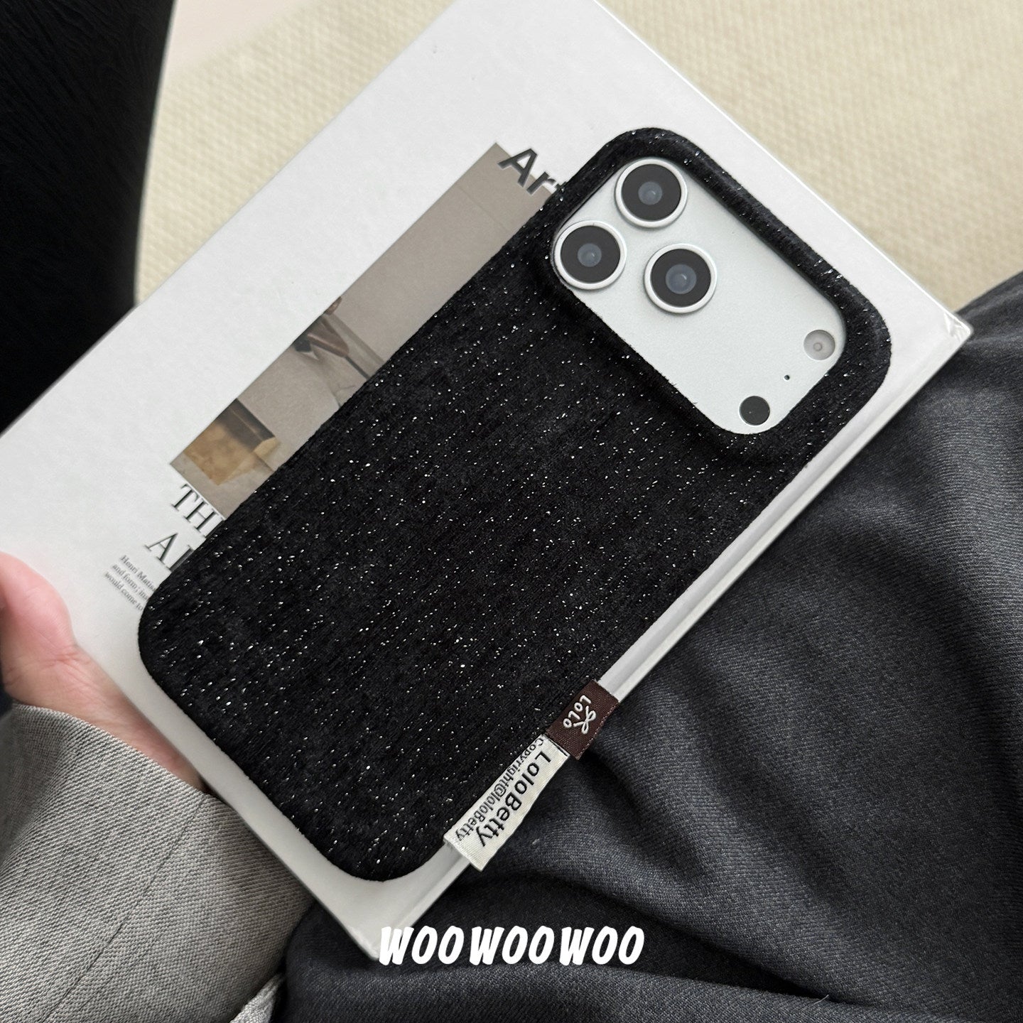 Apple Iphone Autumn and Winter Velvet Starry Pink Glitter Plush Phone Case (Exclusive)