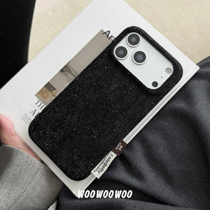 Apple Iphone Autumn and Winter Velvet Starry Pink Glitter Plush Phone Case (Exclusive)