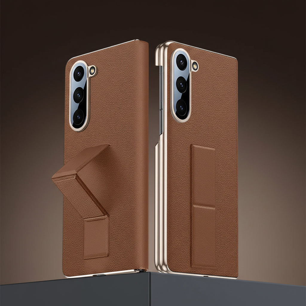 Samsung Fold Series leather wristband dual-axis flip phone Case (Exclusive)