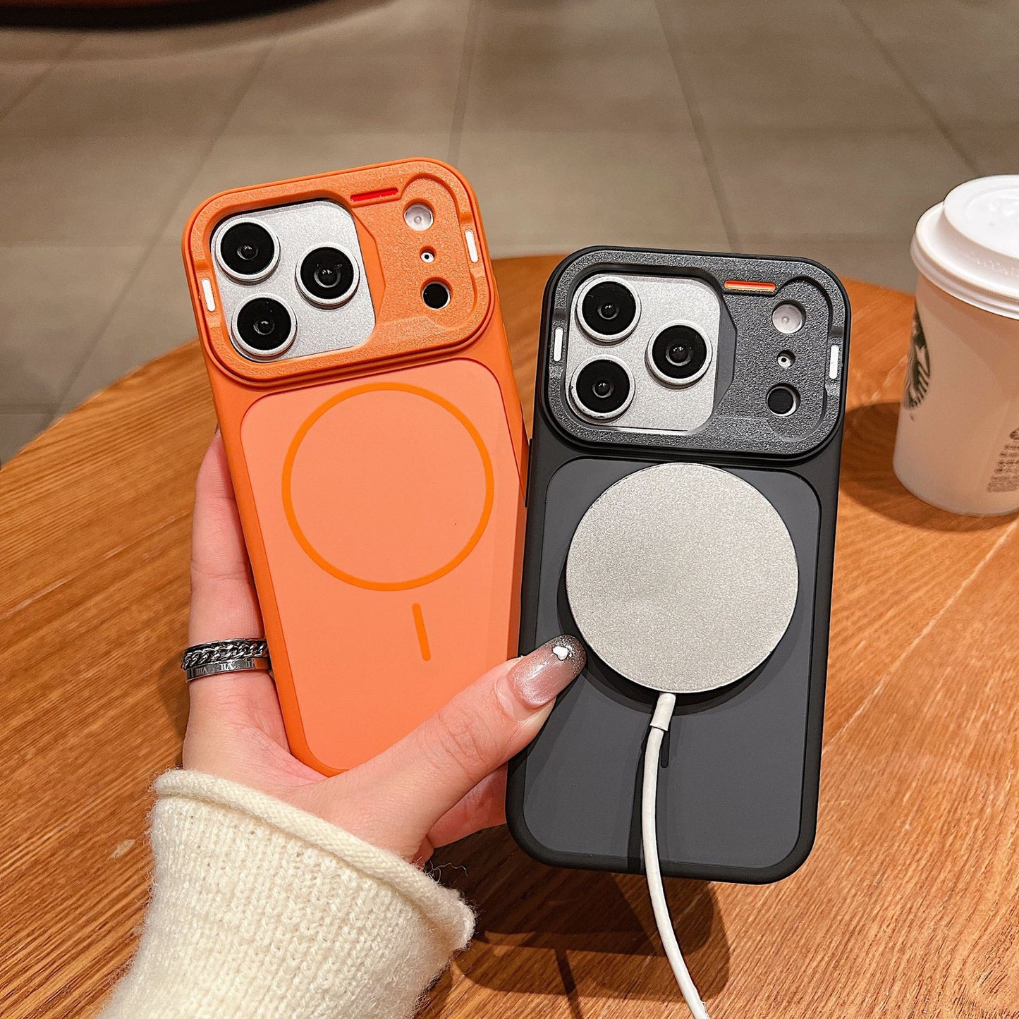 Apple Iphone Color Block Magnetic Skin Feel Frosted Cover