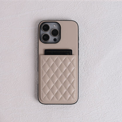 Apple Iphone Lambskin Pu Leather Diamond-Patterned Card Holder Case (Exclusive)