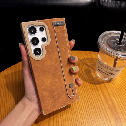 Samsung Ultra series Business Retro Suede Leather Wristband Stand Phone Case (Exclusive)