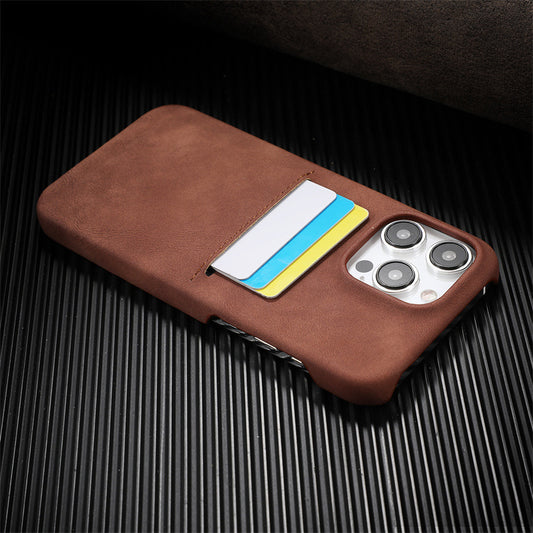 Apple Iphone series Skin-Like Sheepskin Half-Cover Card-Inserting Phone Case, Anti-Drop Protective Case (Exclusive)