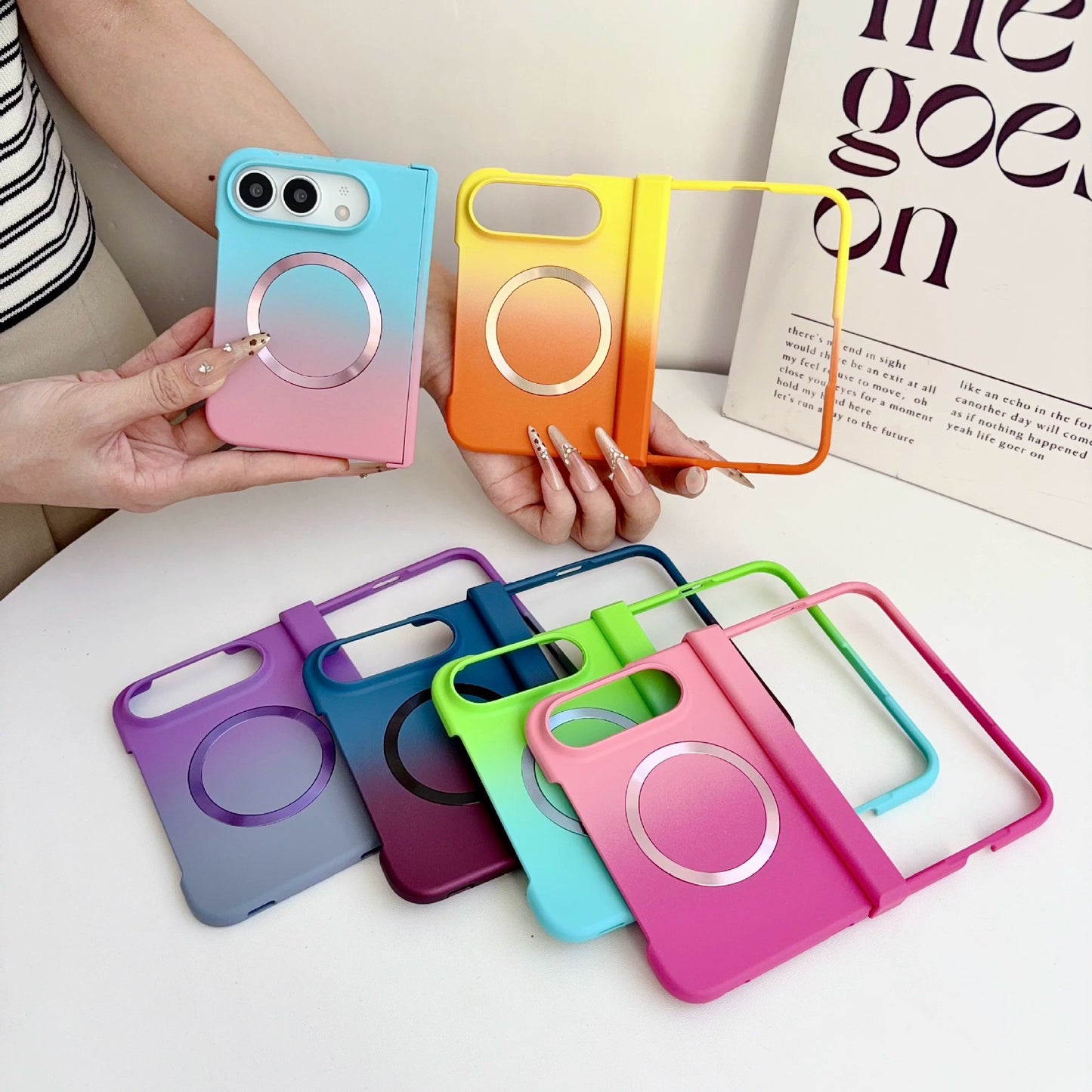 Apple Iphone Ultra Fold Liquid gradient magnetic folding three-piece case (Exclusive)