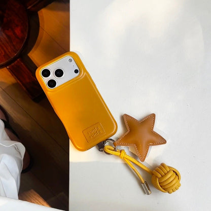 Apple Iphone Leather Star Pendant Mobile Phone Case (Exclusive)