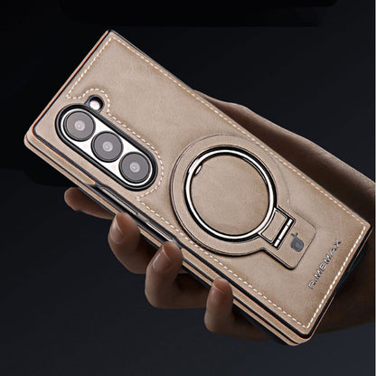 Samsung Fold series Racket Holder Galaxy Magnetic  Creative Men's Leather Case (Exclusive)