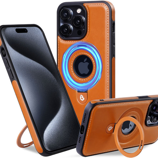 Apple Iphone Stand Phone Case, Business High-End Leather Anti-Fall Protective Case (Exclsuive)