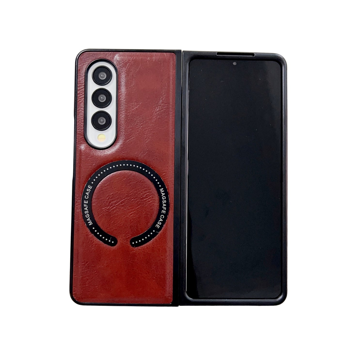 Samsung Fold series business men's retro oil-wax textured leather case (Exclusive)