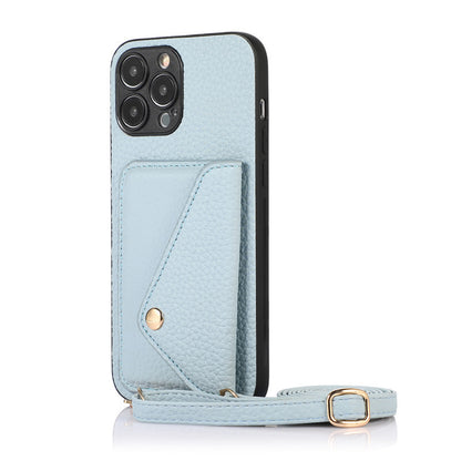 Apple iphone Creative Card-Insert Wallet Leather Case with Lanyard Case (Exclusive)