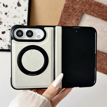 Apple iPhone Ultra Fold magnetic rotating stand, plain leather protective case (Exclusive)