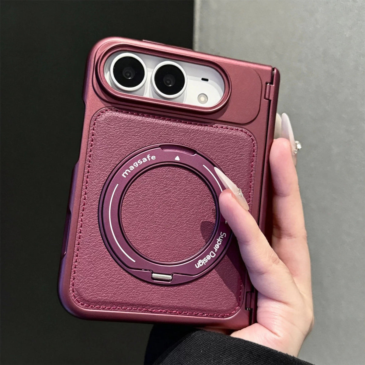 Apple iPhone Duo Business-style leather dual-axis design for drop protection Case (Exclusive)