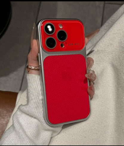 Apple Iphone New Large View Max Lychee Leather Textured Phone case  (Exclusive)