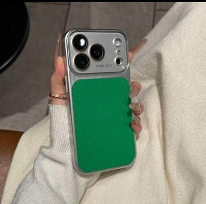 Apple Iphone New Large View Max Lychee Leather Textured Phone case  (Exclusive)