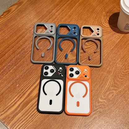 Apple Iphone Mobile Cover Acrylic Magnetic Suction Skin Feel Matte Protective Case  (Exclusive)