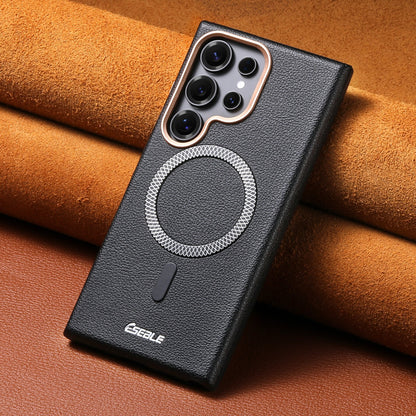 Samsung Ultra Pebbled Leather Texture Magnetic Phone Case (Exclusive)