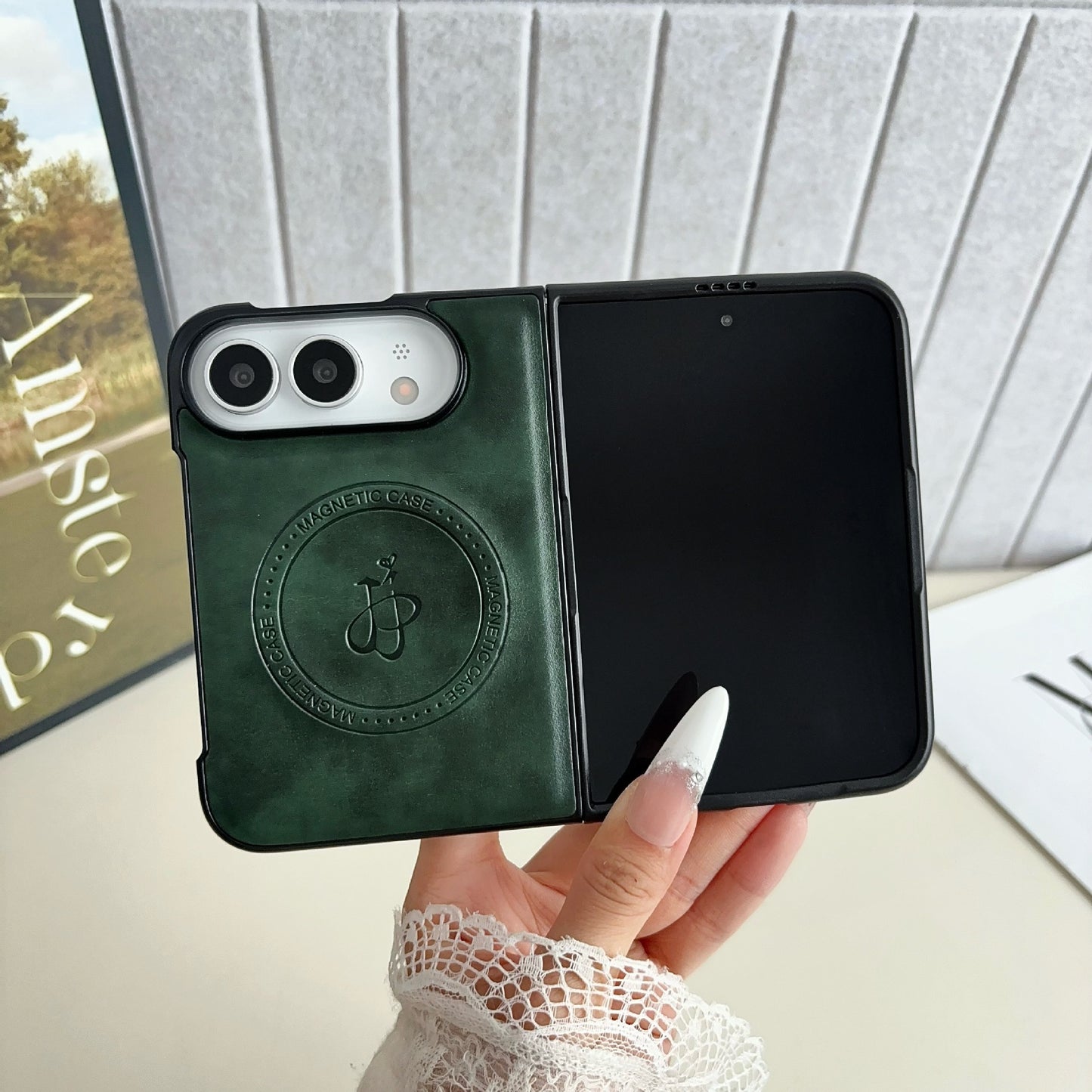 Apple iPhone Ultra foldable leather texture screen phone case (Exclusive)