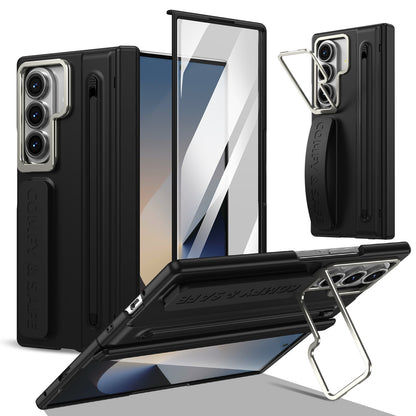 Samsung Z Fold Series Foldable Phone Case with Wrist Strap and Lens Holder, Film Protective Cover(Exclusive)