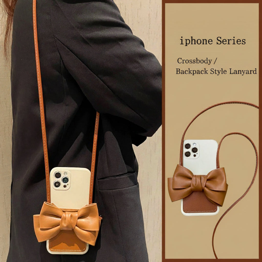 Apple Iphone series Ins-Style Bow Crossbody Phone Case (Exclusive)