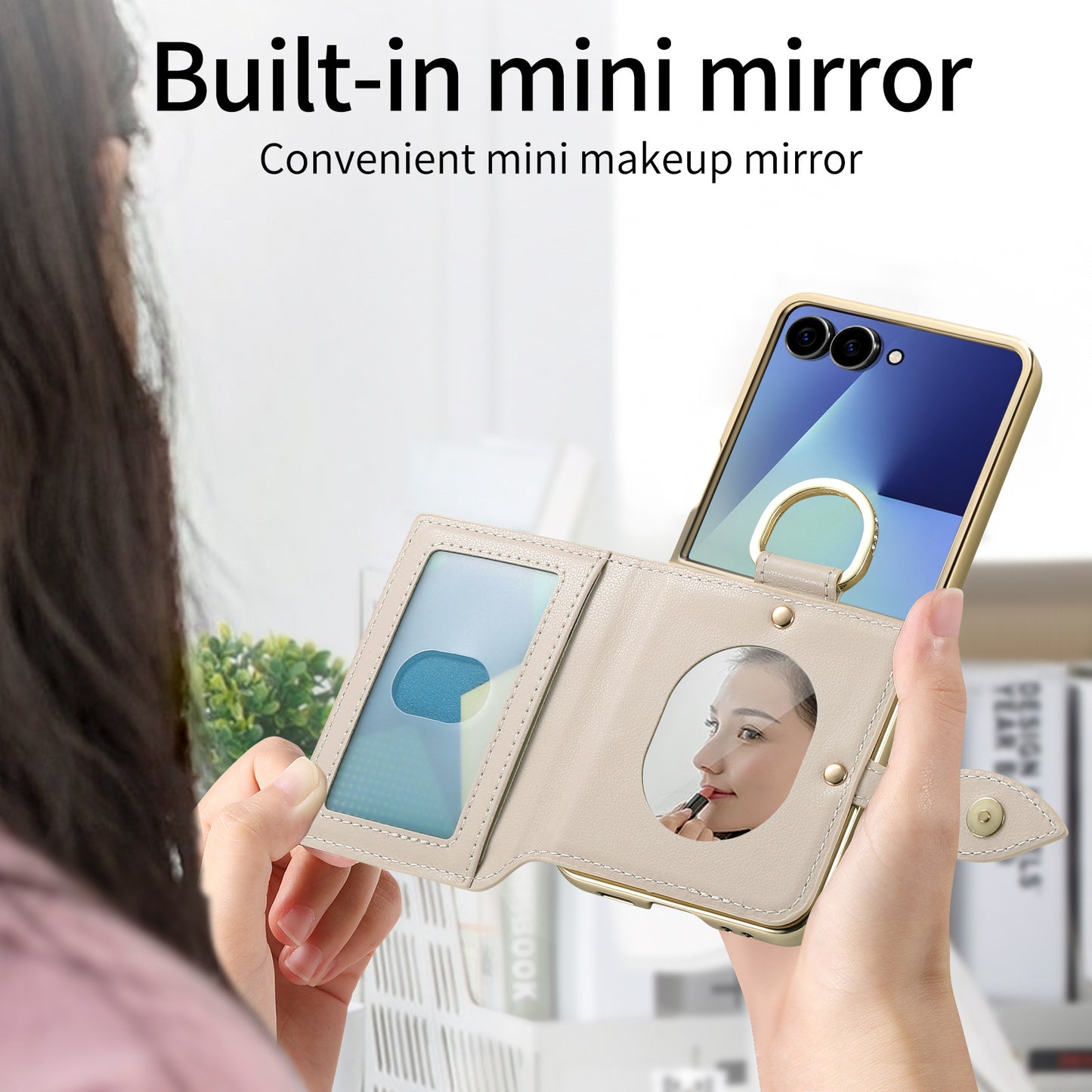 Samsung Flip series Suitable Phone Case, Electroplated Card-Inserting (Exclusive)