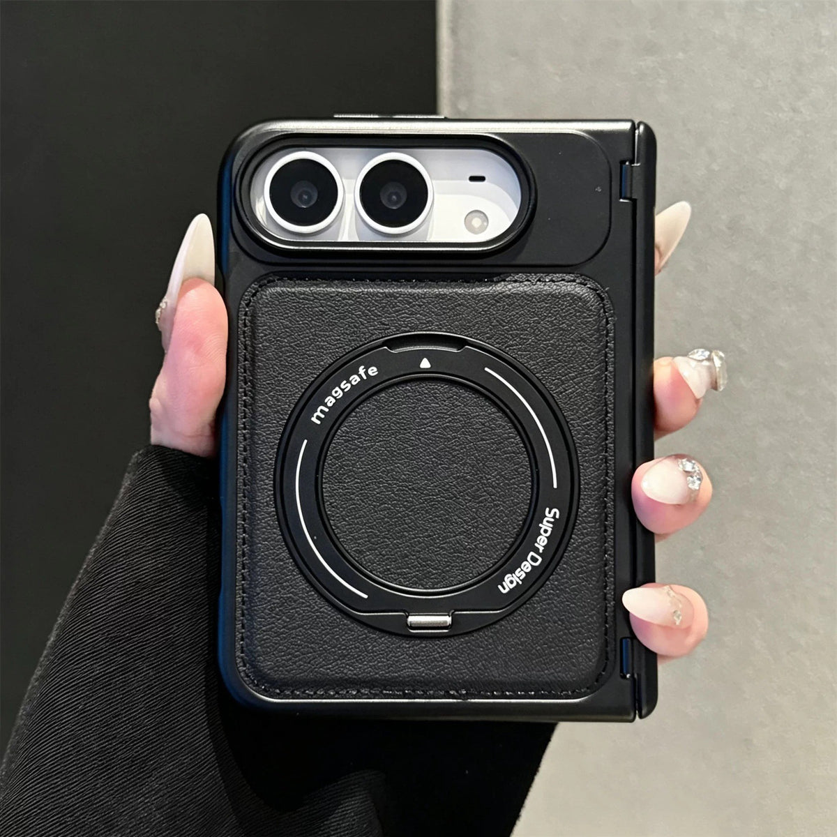 Apple iPhone Duo Business-style leather dual-axis design for drop protection Case (Exclusive)