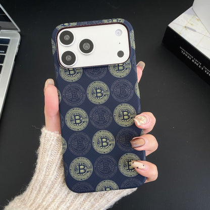 Apple Iphone Kevlar Magnetic Cover with Bitcoin Pattern  (Exclusive)