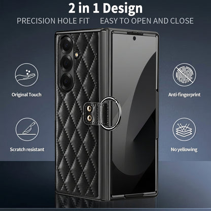 Samsung Fold electroplated ring phone case, Korean style, drop-proof protective case (Exclusive)
