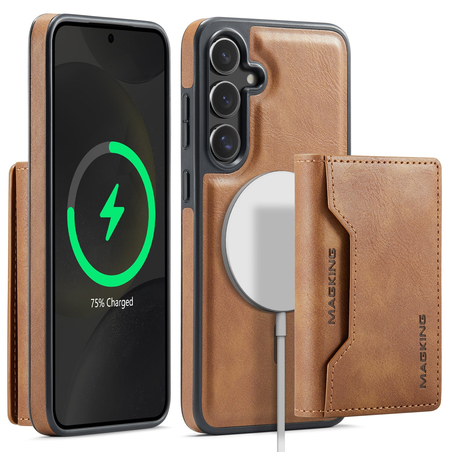 Samsung Ultra series anti-theft brush magnetic card case protective cover  wireless charger phone case magsafe (Exclusive)