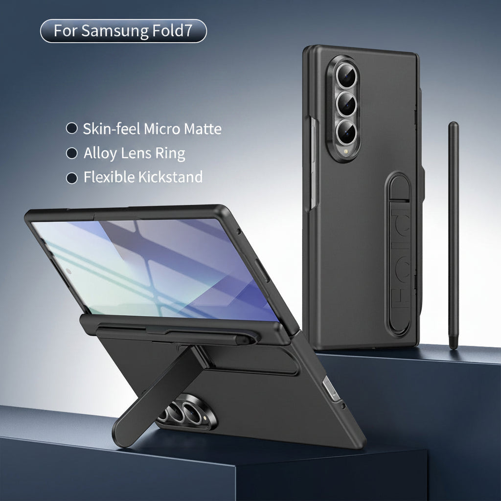 Samsung Z Fold Series Cover with Intergrated Film Solid Color  (Exclusive)
