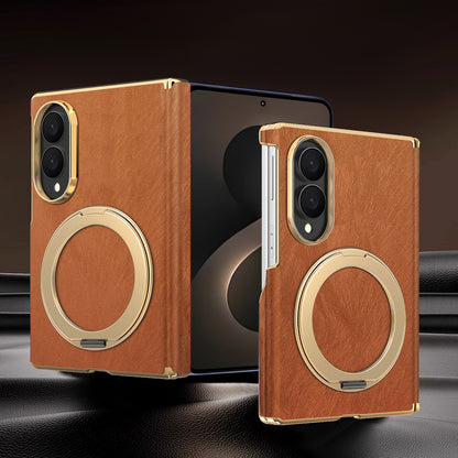 Samsung Fold series screen velvet dual-axis phone case, magnetic rotating stand Case (Exclusive)