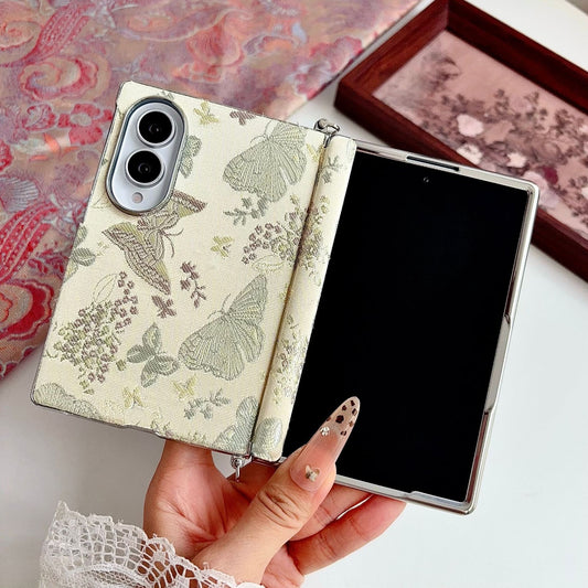 Samsung Fold Embroidery Side Buckle and Front Frame Central Drop Protection Case (Exclusive)