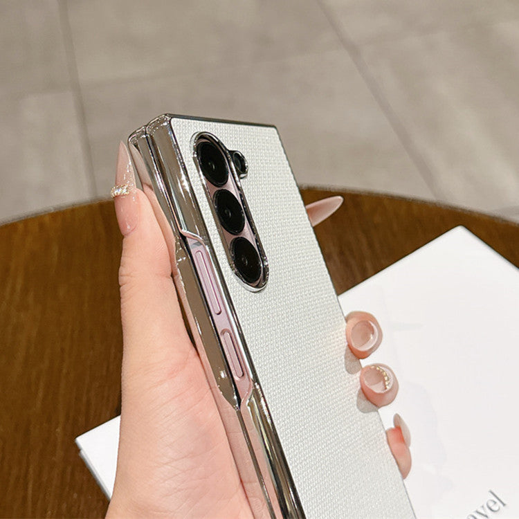 Samsung Fold Series Light Luxury Style Pearlescent Glitter Powder Mobile Phone Case Electroplated Folding Screen ( Exclusive)