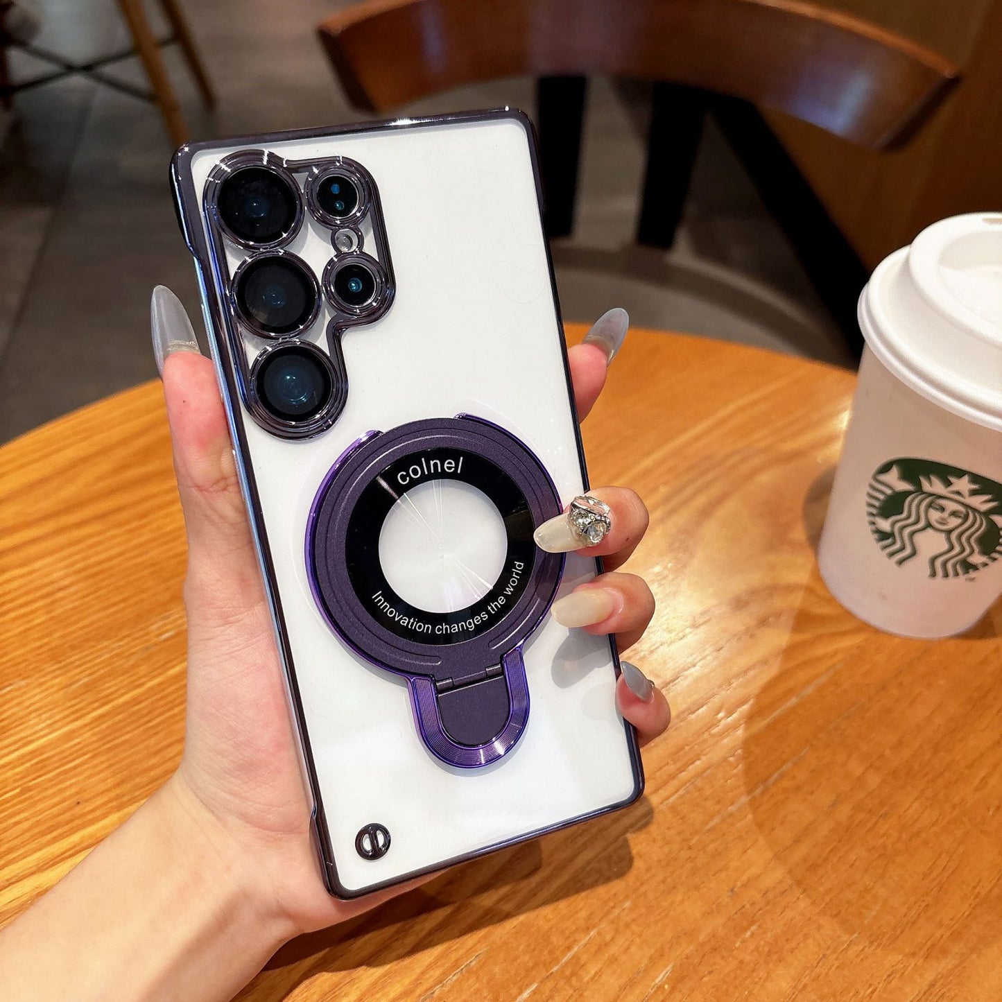 Samsusng Ultra Electroplated Borderless Mobile Phone Case Mganetic Bracket  (Exclusive)