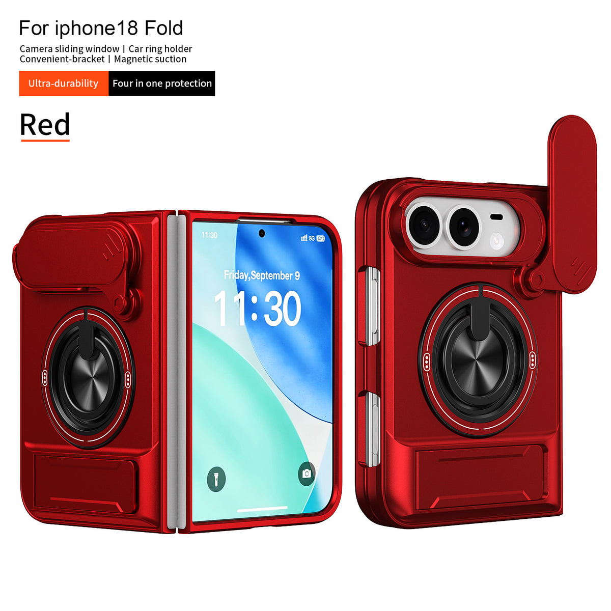 Apple iPhone Ultra Fold Shunjia sliding window Ultra stand, magnetic anti-drop phone case (Exclusive)