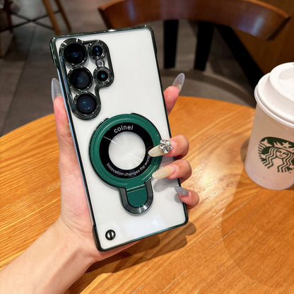 Samsusng Ultra Electroplated Borderless Mobile Phone Case Mganetic Bracket  (Exclusive)