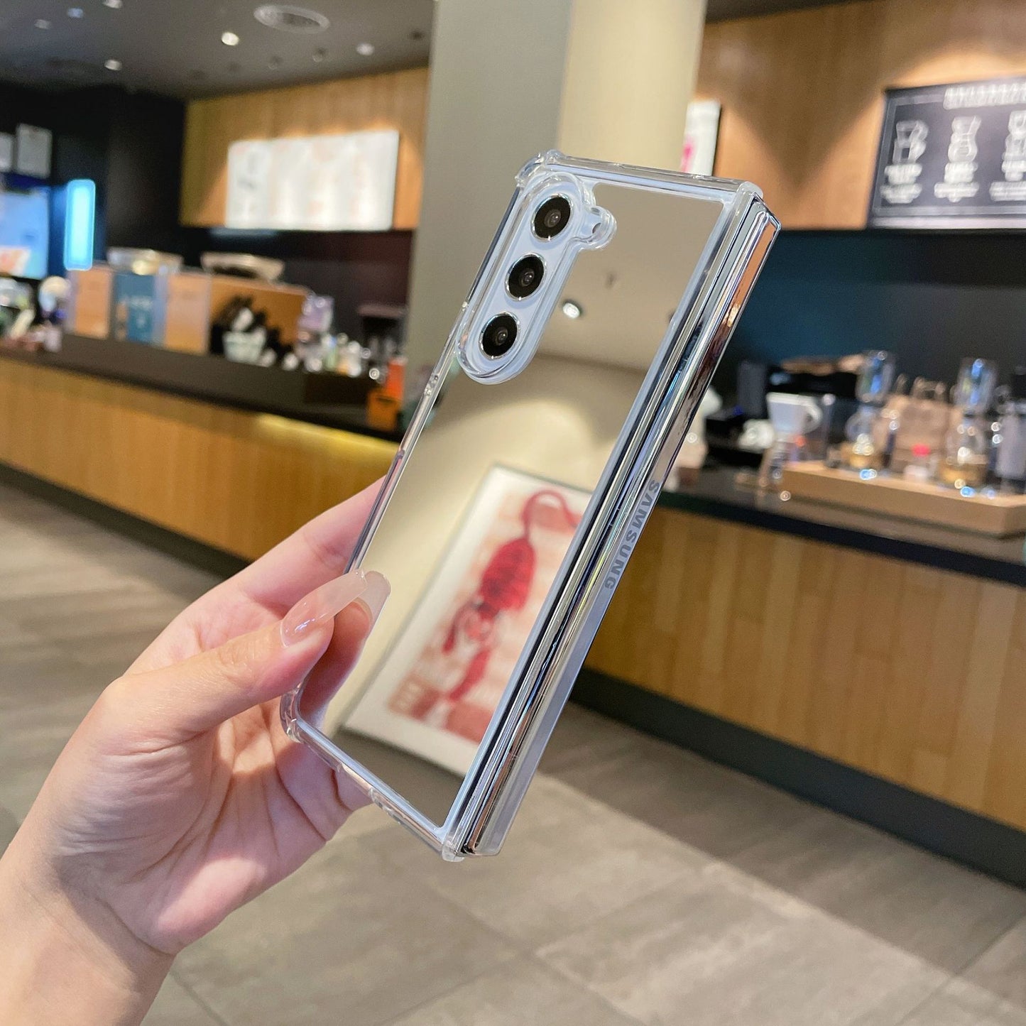 Samsung Fold series Mirror Acrylic Anti-Drop Makeup Mirror Soft Case (Exclusive)