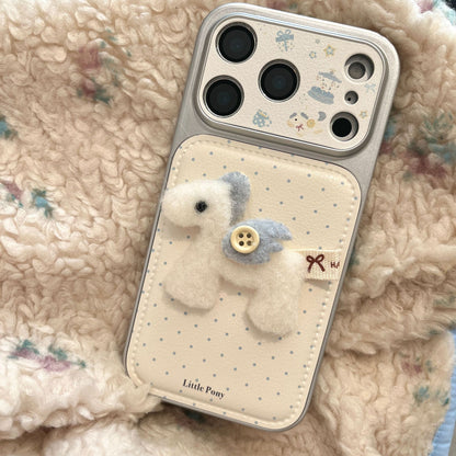 Apple Iphone Korean-Style Ins Leather Polka Dot 3D Pony Case (Exclusive)