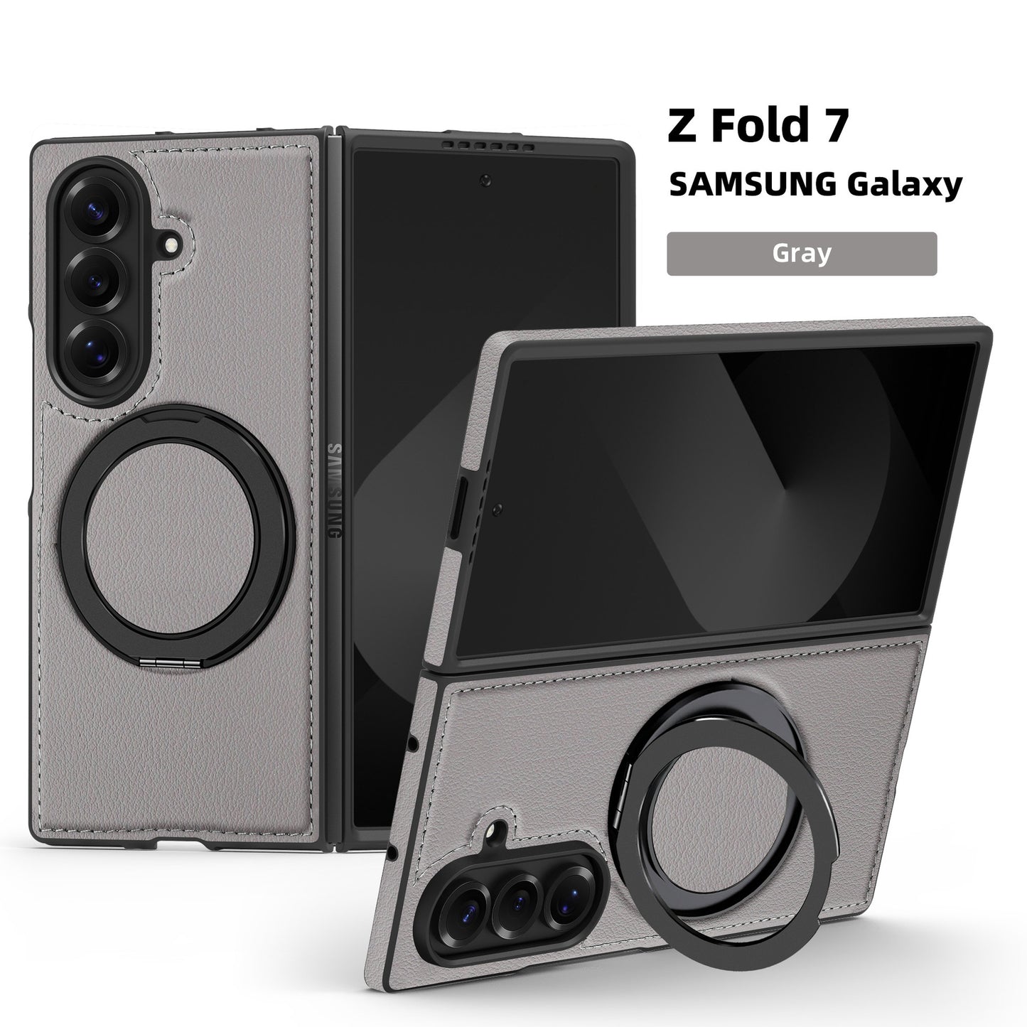 Samsung Fold & Flip Series off Stacked Mobile Phone Case Yashi Leather Texture 360 Magnetic Rotating Stand (Exclusive)