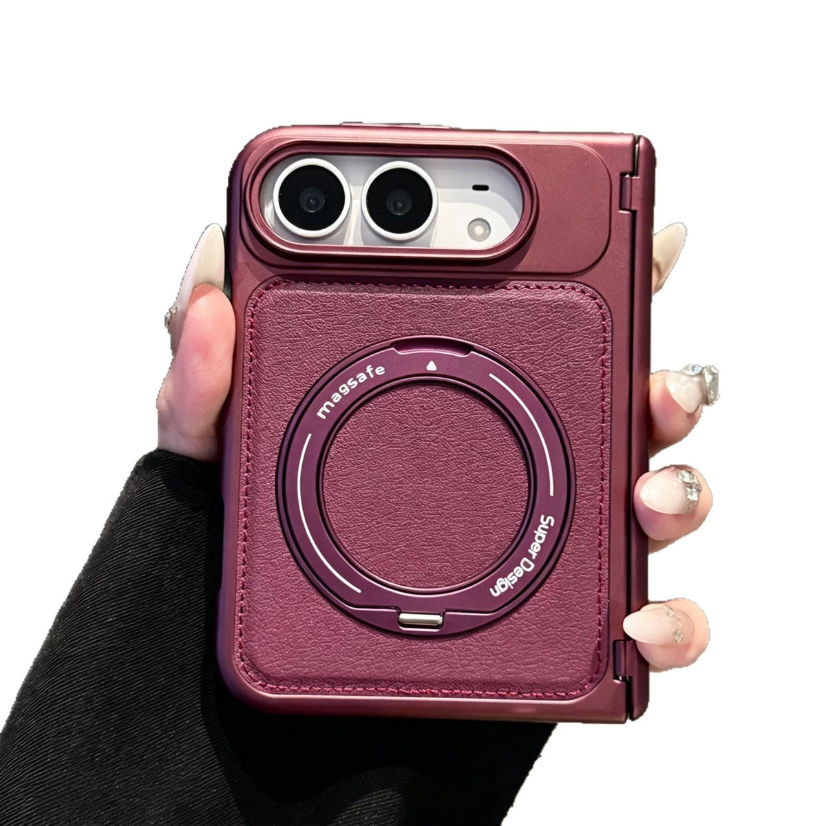 Apple iPhone Duo Business-style leather dual-axis design for drop protection Case (Exclusive)