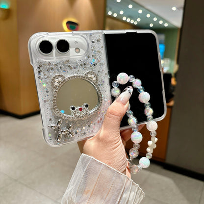 Apple Iphone Ultra series glittery phone case, mirror bow bracelet Case (Exclusive)