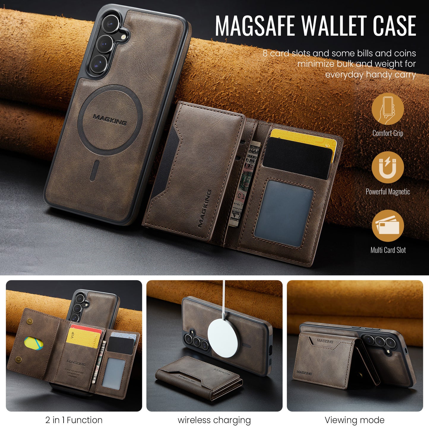 Samsung Ultra series anti-theft brush magnetic card case protective cover  wireless charger phone case magsafe (Exclusive)