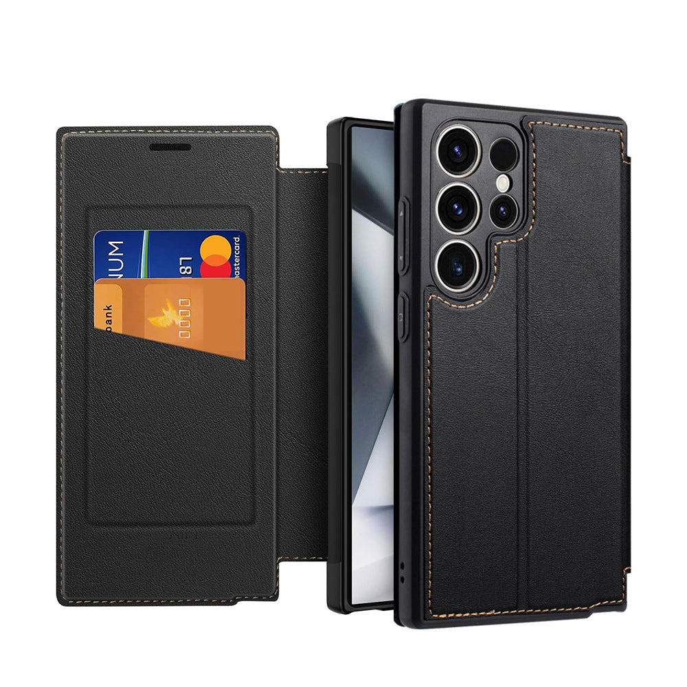 Samsung Ultra series Leather material all-inclusive thin magnetic card Case (Exclusive)