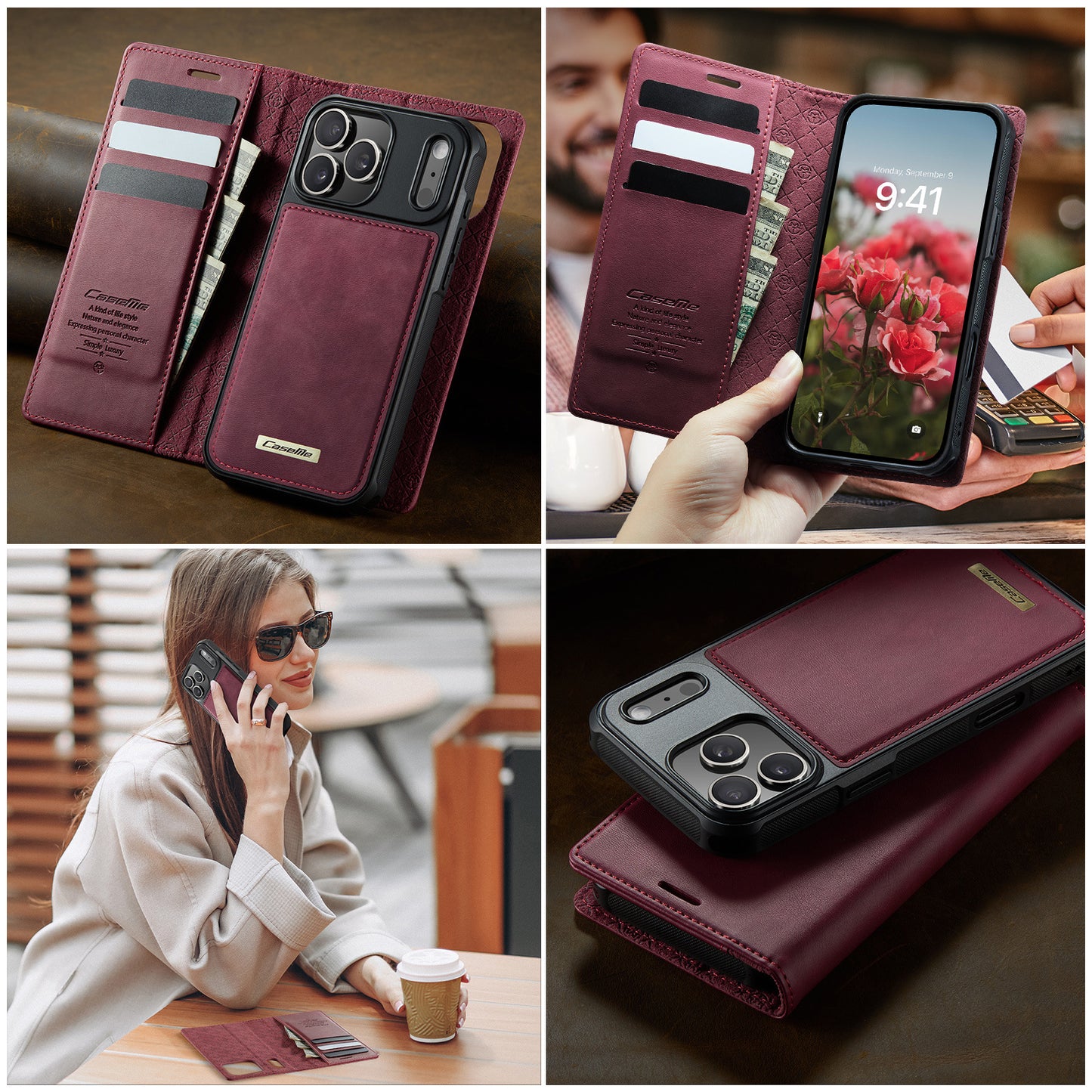 Apple Iphone Flip Magnetic Split Mobile Phone Case (Exclusive)