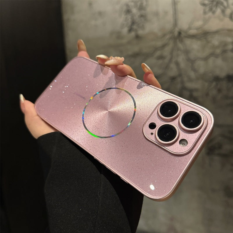Apple Iphone Ice Crystal Glitter Fine Circle Cover  (Exclusive)